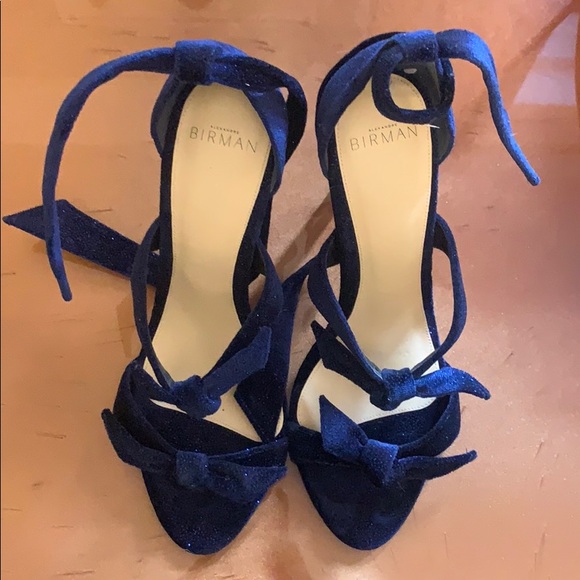 Alexandre Birman Shoes - Alexandre Birman Knot Sandals Blue Velvet  Sparkly